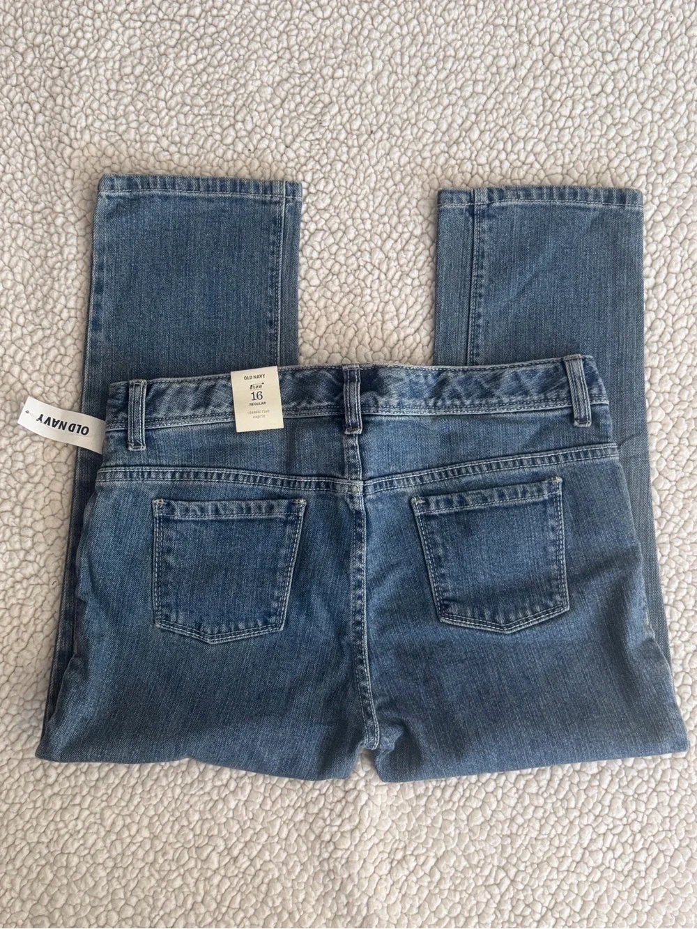 Old Navy Kids Medium Wash Capri Jeans with Colorful Patch Details